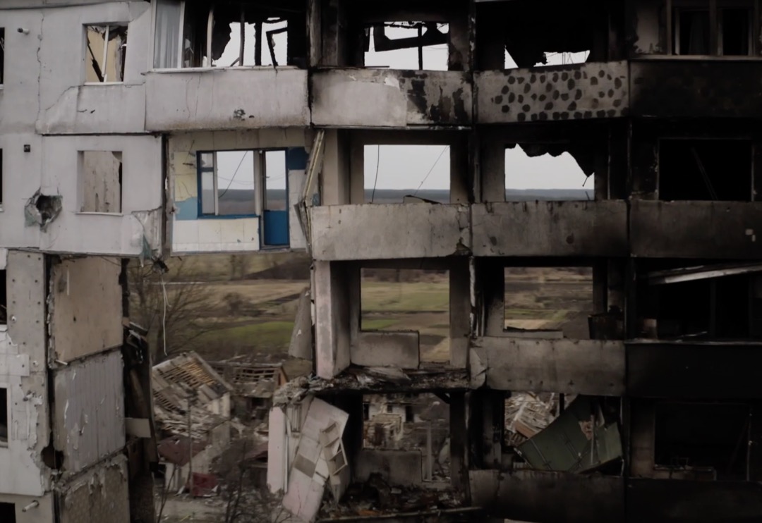 Broken building in Borodianka